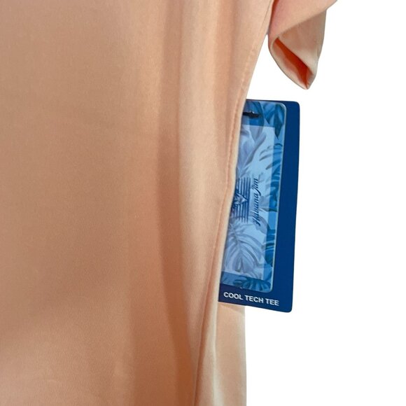 Havana Jim NWT Men Cool Tech Graphic UPF Tee L Peach Short Sleeve Casual T Shirt - Picture 5 of 9